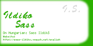 ildiko sass business card