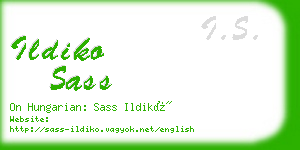 ildiko sass business card